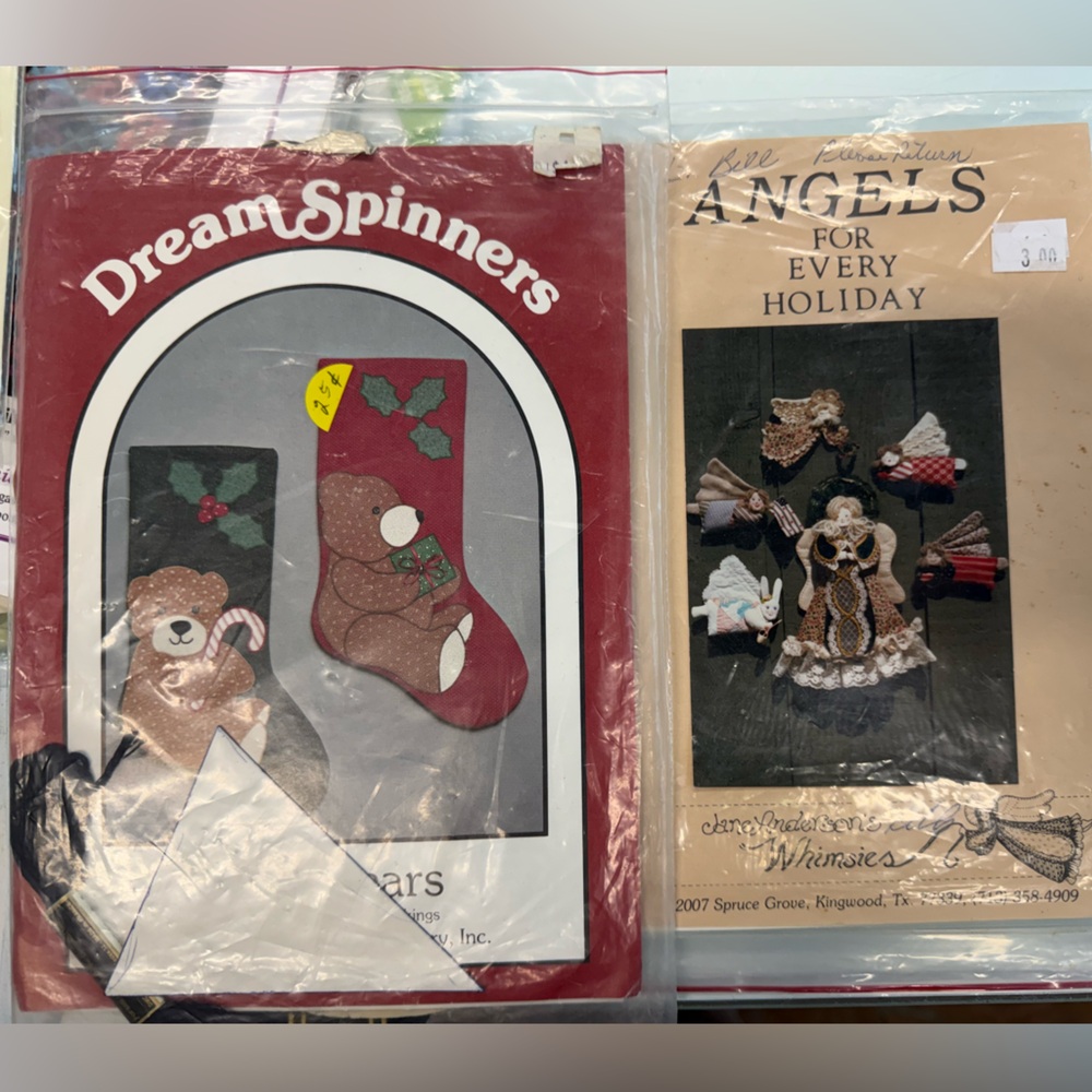 Primitive Holiday Craft‎ Pattern Bundle Angels & Christmas Bear Stockings 2